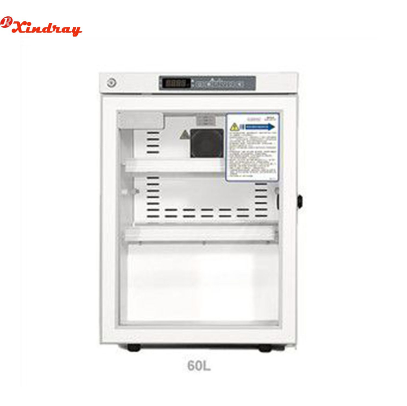 Almacenamiento de vacunas Médico 60L / 100L Refrigerador vertical de farmacia de 2-8 grados con puerta de vidrio