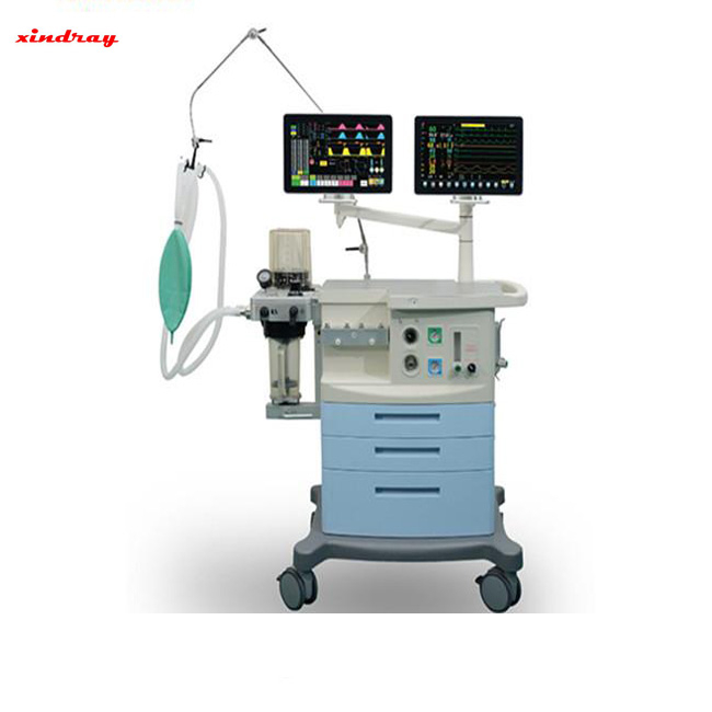 Máquina de anestesia médica con pantalla táctil.