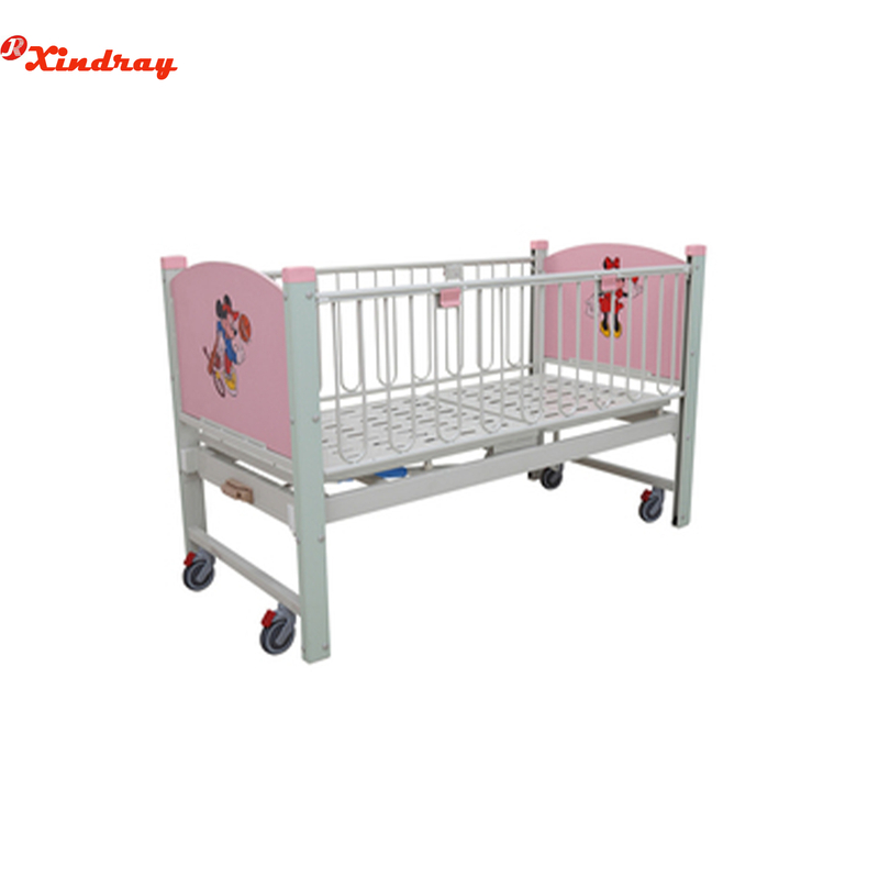 "Cama infantil manual de una función de acero pintado epoxi"